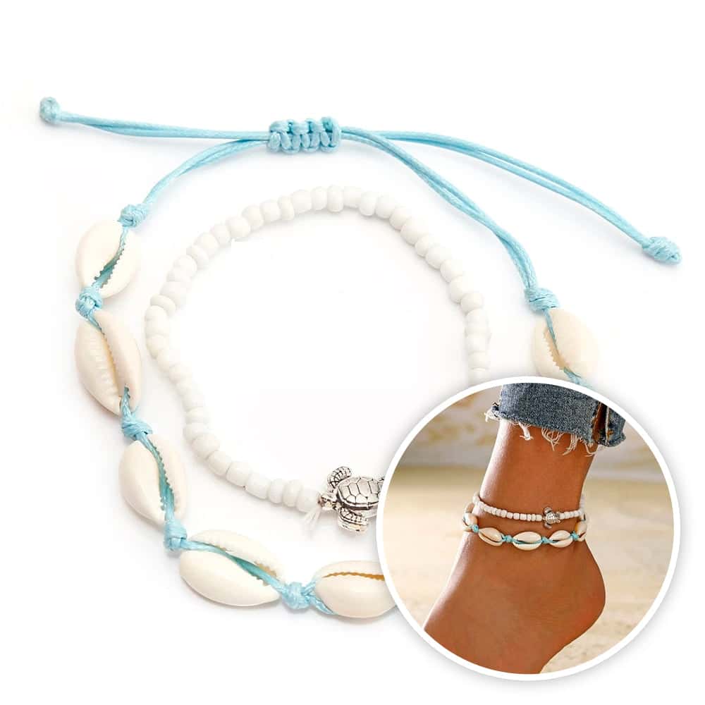 Cavigliera Conchiglie Duo Cauri E Perle