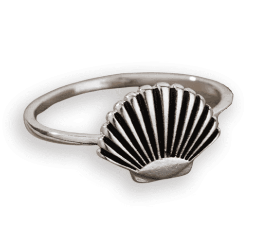 Anello Conchiglia Per Donne A Forma Di Conchiglia Di San Giacomo Argento