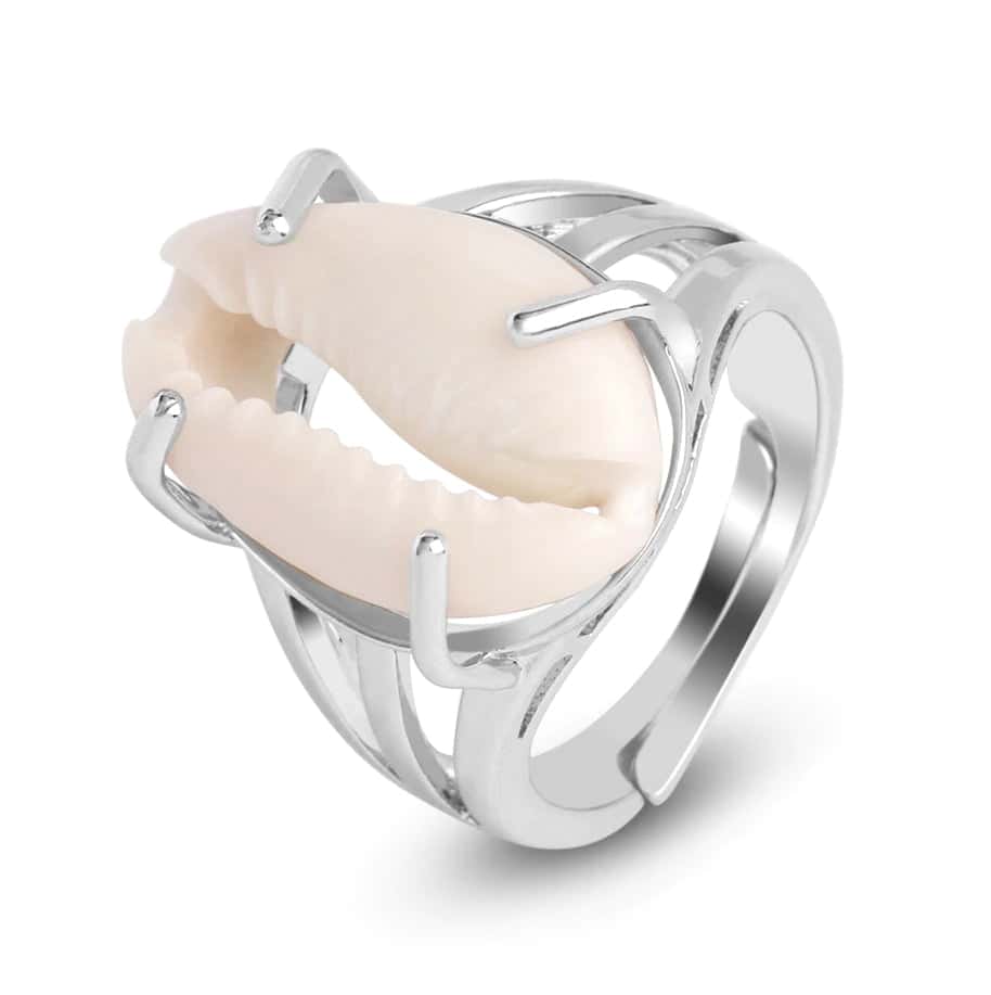 Anello Conchiglia Cauri Incastonati (Argento)
