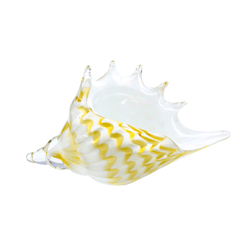 Conchiglie Decorative Lambis In Vetro Soffiato Giallo