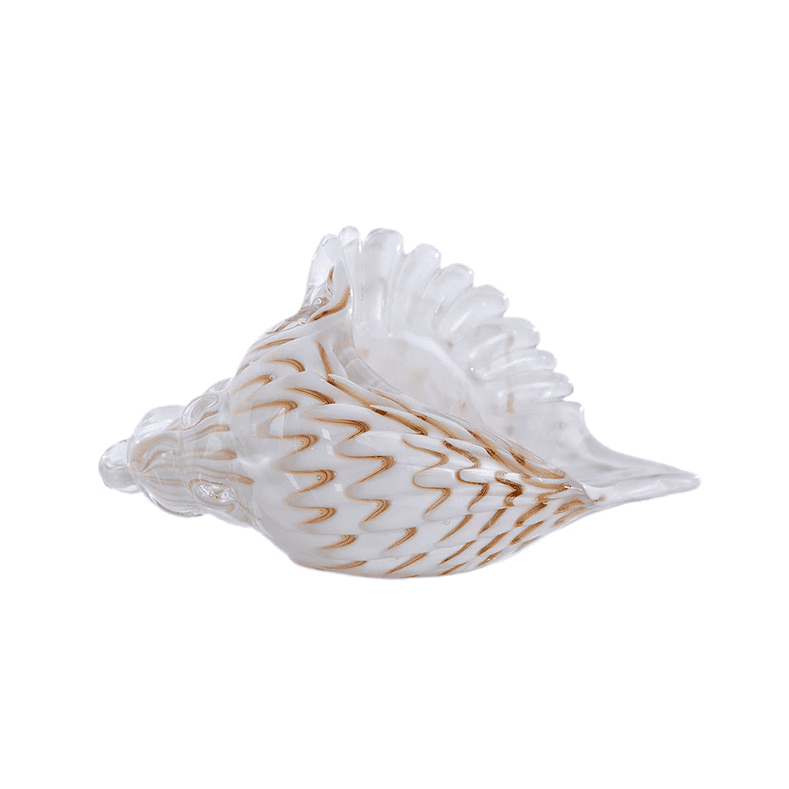 Conchiglie Decorative Lambis In Vetro Soffiato Bianco