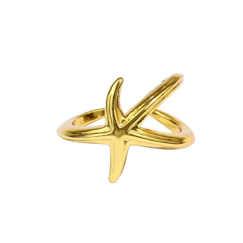 Anello Conchiglia Stella Marina Dorata