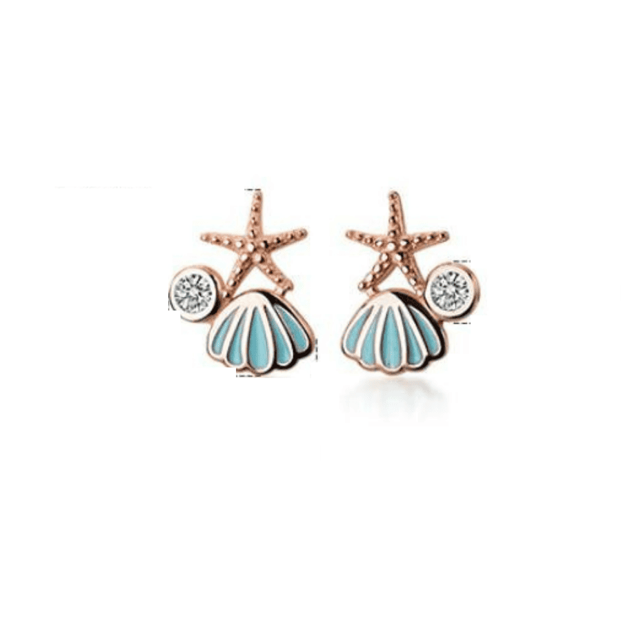 Orecchini Conchiglia E Stella Marina In Oro Rosa