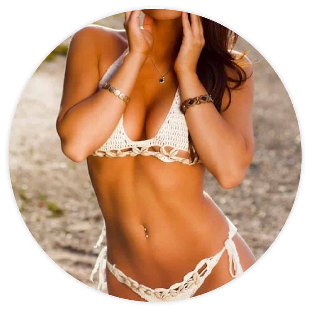 Costume Da Bagno Conchiglia Bikini Uncinetto Bianco