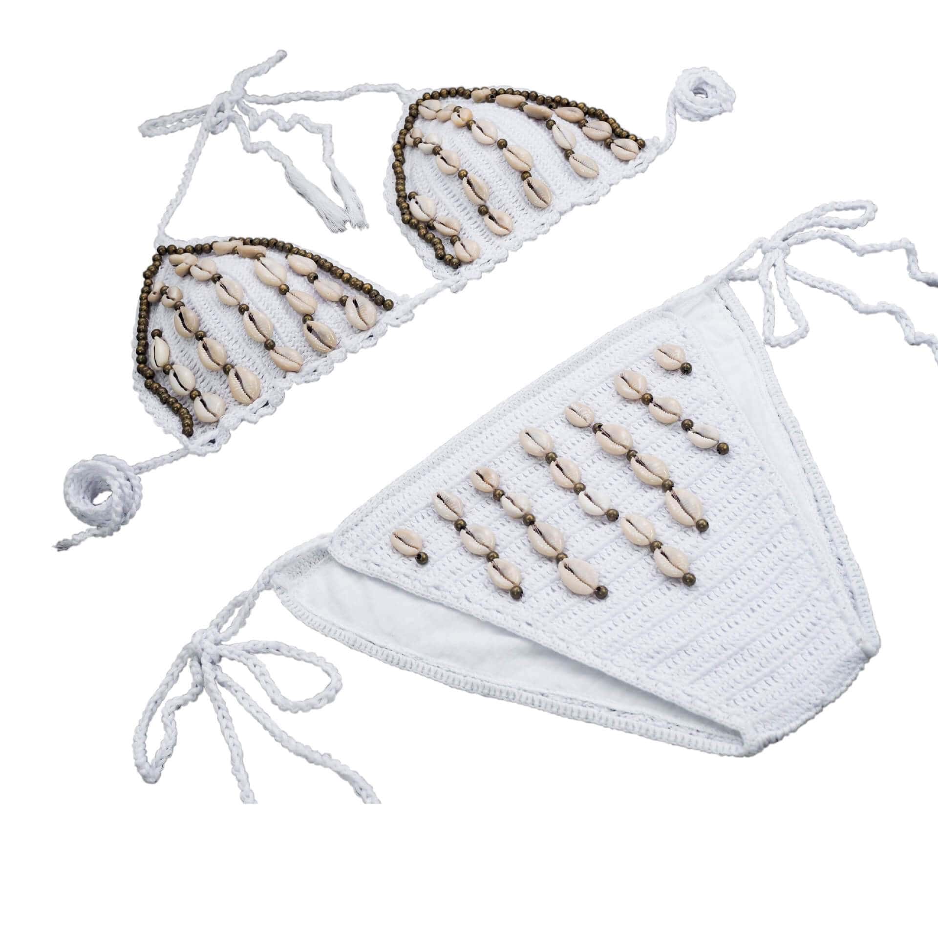 Costume Da Bagno Conchiglia Bikini Cauri Bianco