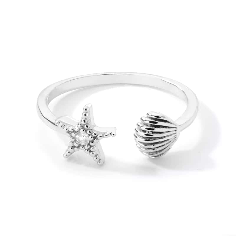 Anello Conchiglia Stella Marina Argento