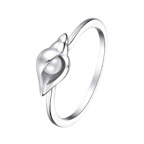Anello Conchiglia E Perla Argento 925