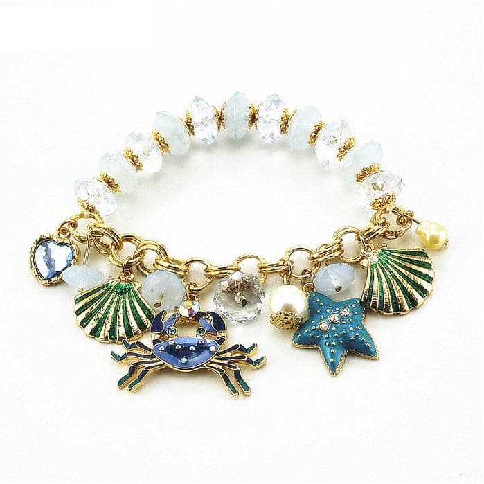 Bracciale Conchiglie Perle, Granchio, Conchiglie Saint-Jacques E Stella Marina