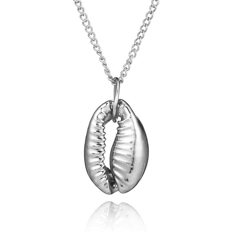 Collana Di Conchiglia Ciondolo Cauri Argentato