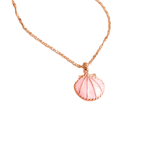Collana Girocollo Conchiglia Smalto Rosa