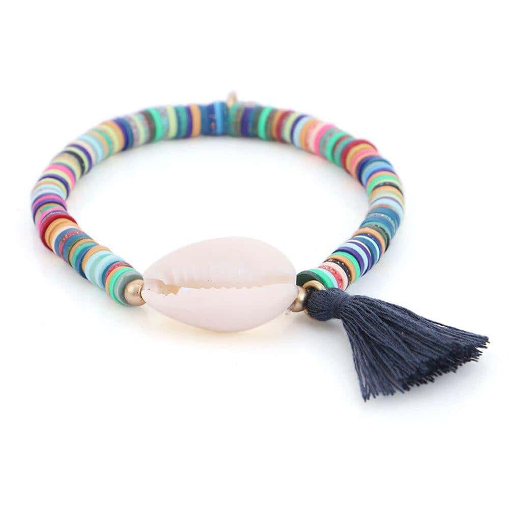 Bracciale Conchiglie Cauri E Perle Heishi