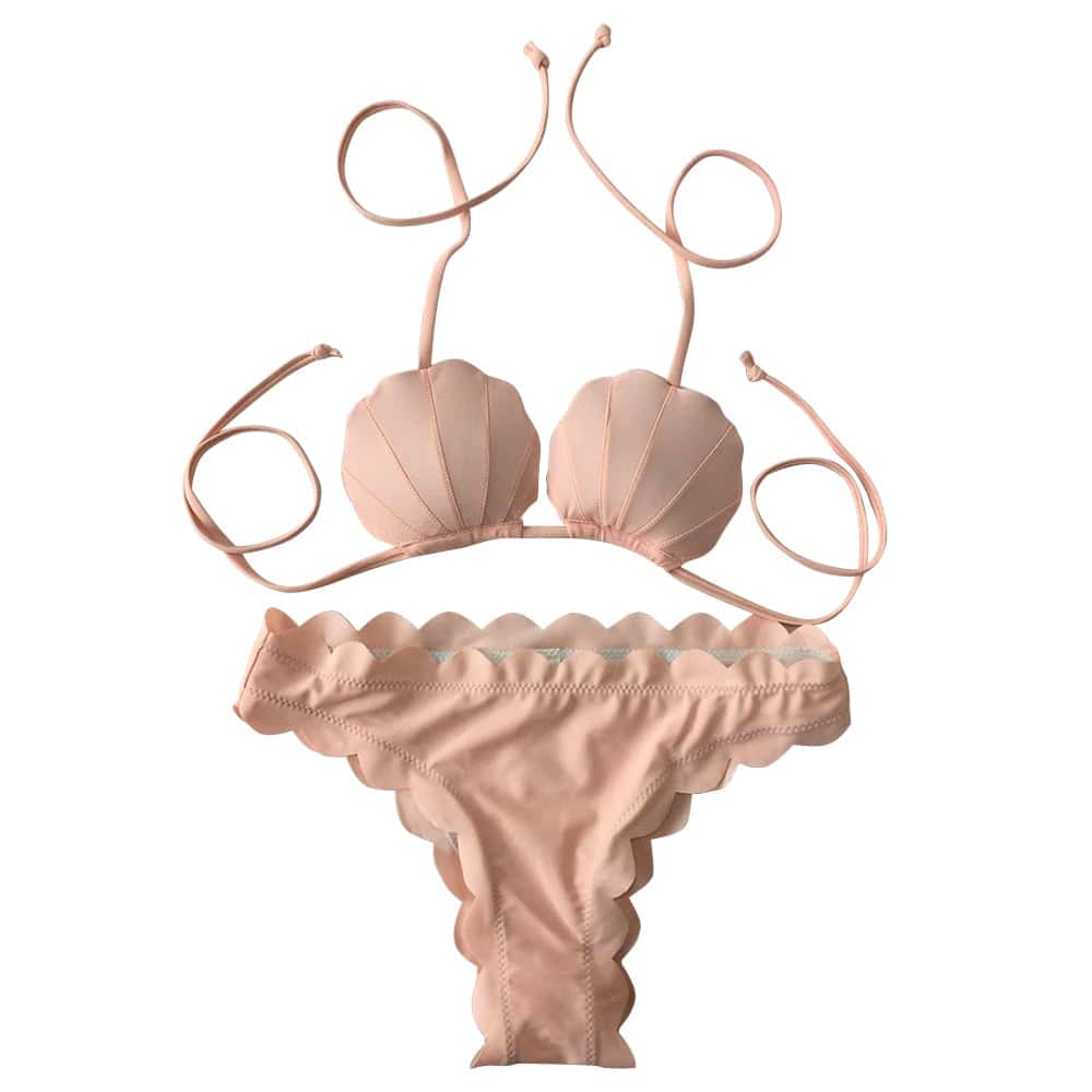 Costume Da Bagno Conchiglia Bikini Rosa