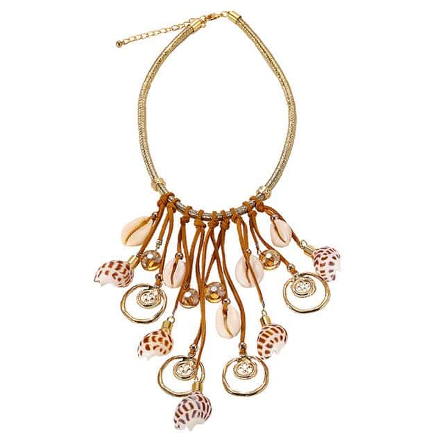 Collana Di Conchiglia Cauri E Buccini Leopardo