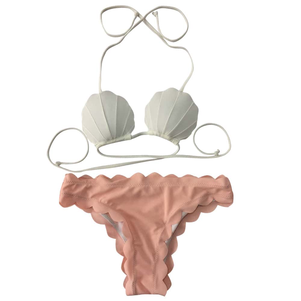 Costume Da Bagno Conchiglia Bikini Bianco