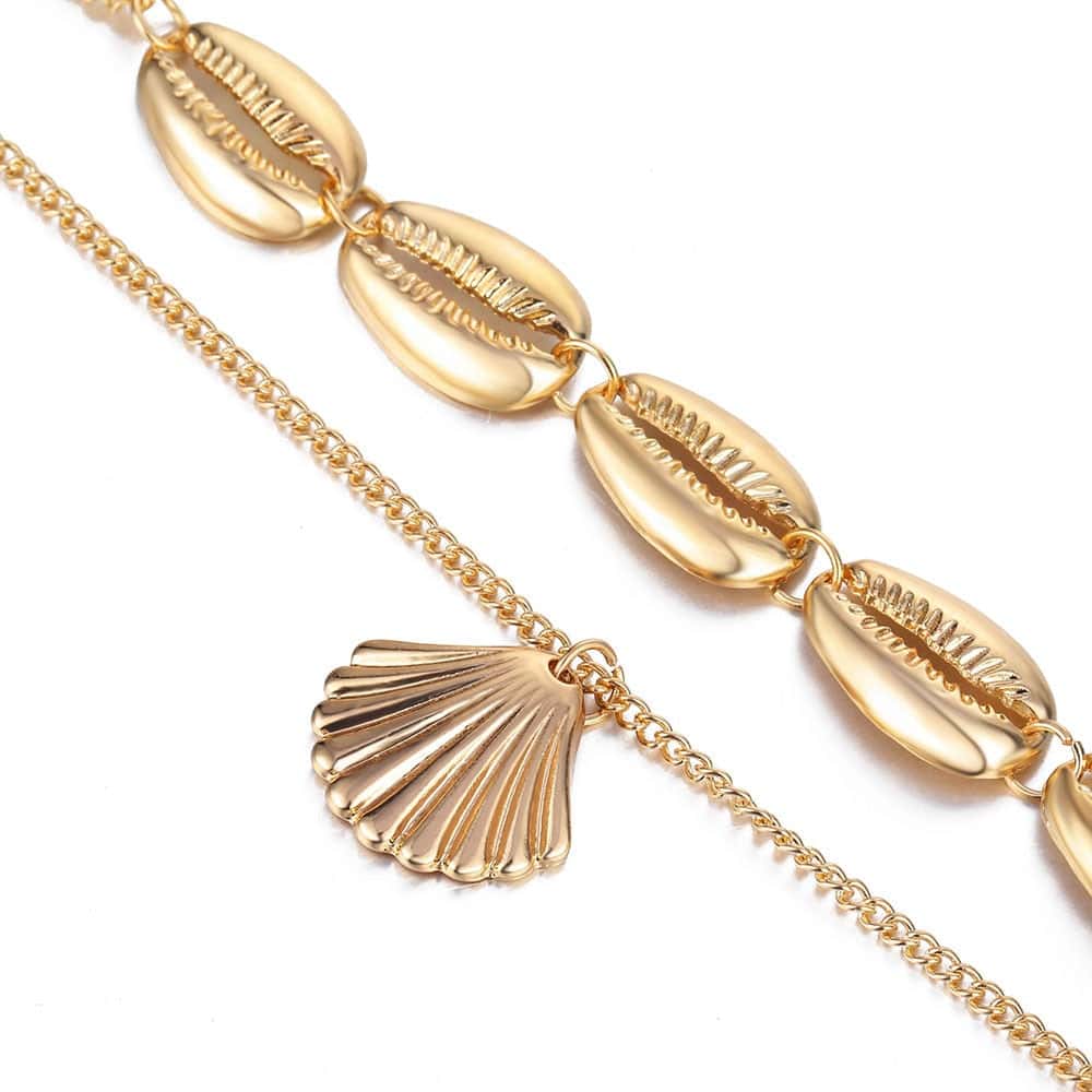 Collana Di Conchiglia Girocollo Con Ciondolo Conchiglia Dorato