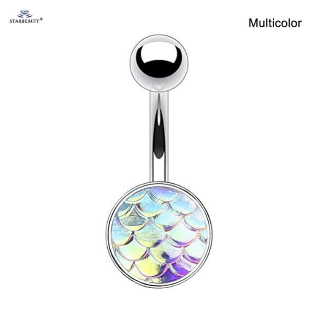 Piercing Ombelico Conchiglia Scaglie Di Sirena (Multicolore)