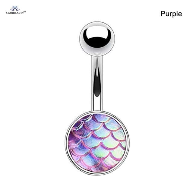 Piercing Ombelico Conchiglia Scaglie Di Sirena (Viola)