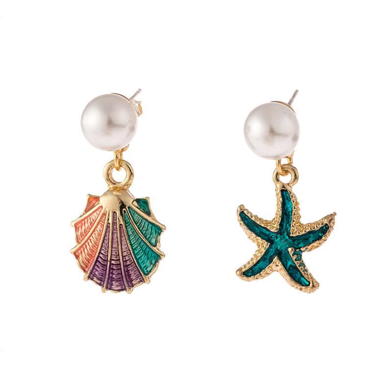 Orecchini Conchiglia Stelle Marine E Conchiglie Saint-Jacques Sparate