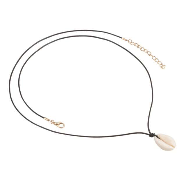 Collana Di Conchiglia Cordone Nero