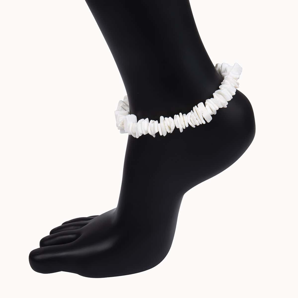 Cavigliera Conchiglie Puka Bianco