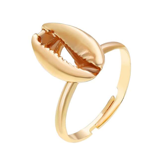 Anello Conchiglia Grano Di Caffè (Dorato)