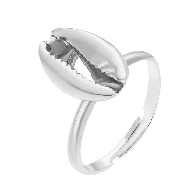Anello Conchiglia Grano Di Caffè (Argentato)