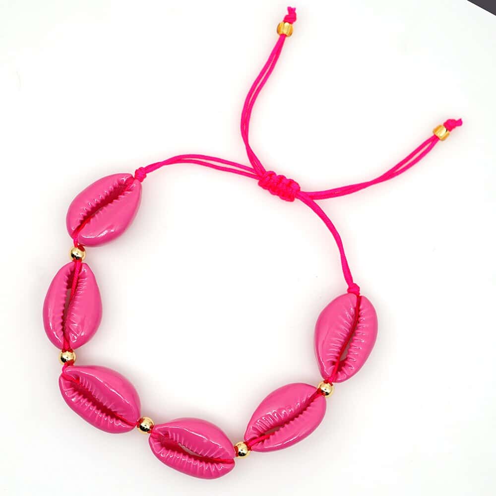 Bracciale Conchiglie Cauri Rosa