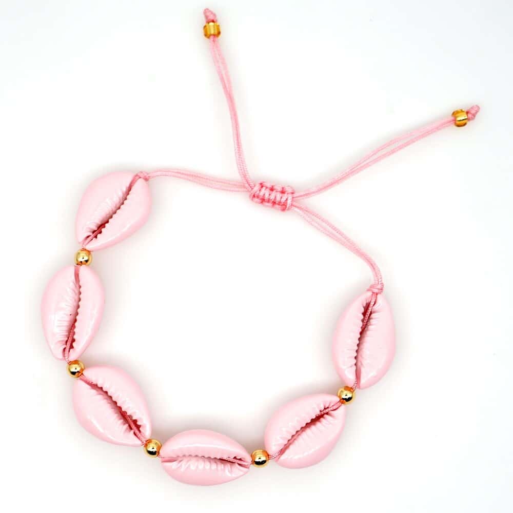 Bracciale Conchiglie Cauri Rosa Pastello