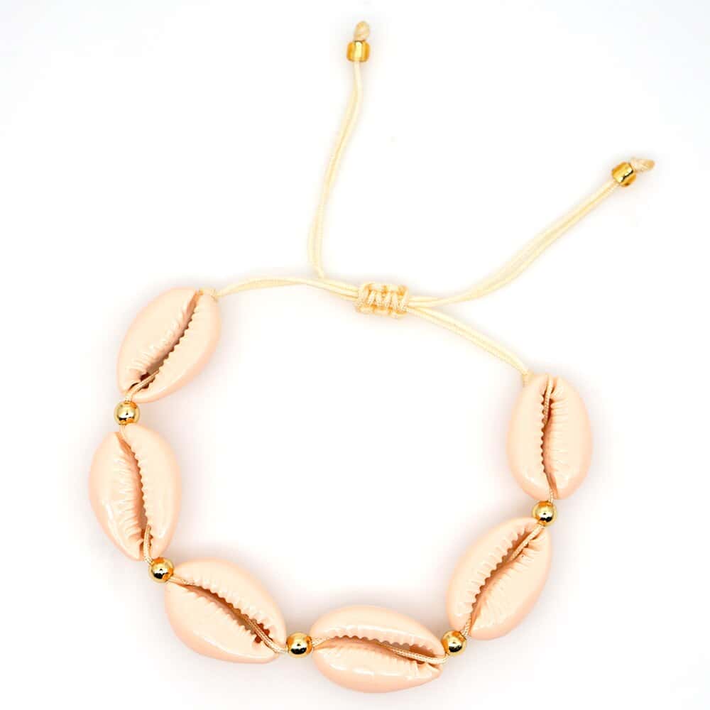 Bracciale Conchiglie Cauri Salmone