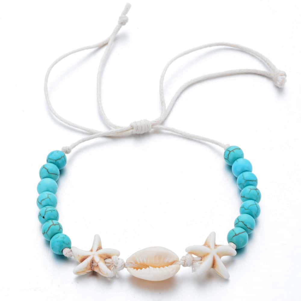 Bracciale Conchiglie Cauri, Perle E Stelle Marine