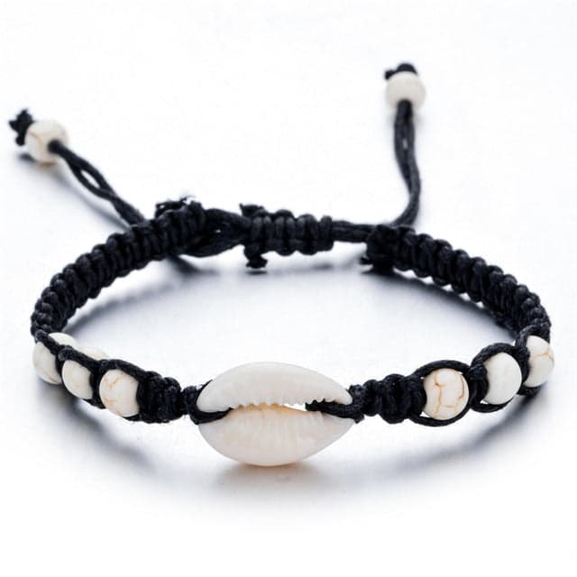 Bracciale Conchiglie Cauri E Perle Bianche