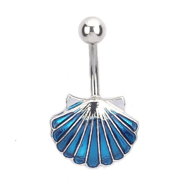 Piercing Ombelico Conchiglia Conchiglia Di San Giacomo (Blu)