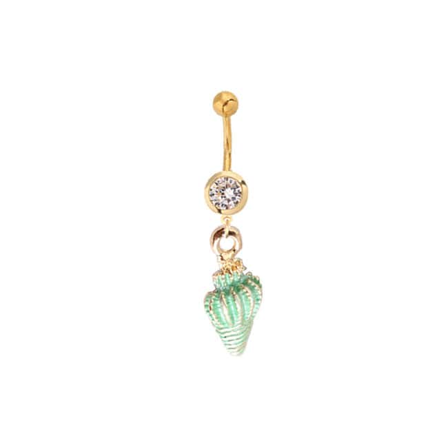 Piercing Ombelico Conchiglia Bulot Verde