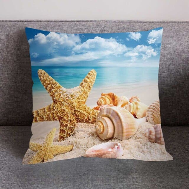 Cuscino Conchiglia Stampato Spiaggia Hawaii