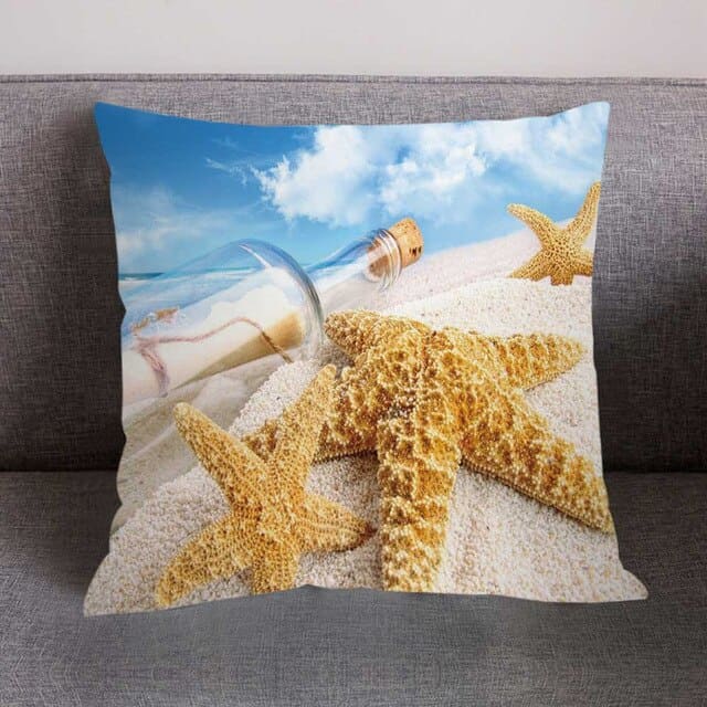 Cuscino Conchiglia Stampato Spiaggia Seychelles