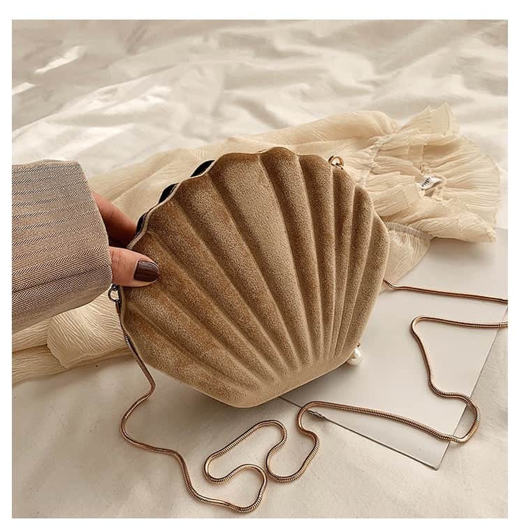 Borsa Conchiglia Tracolla Kaki
