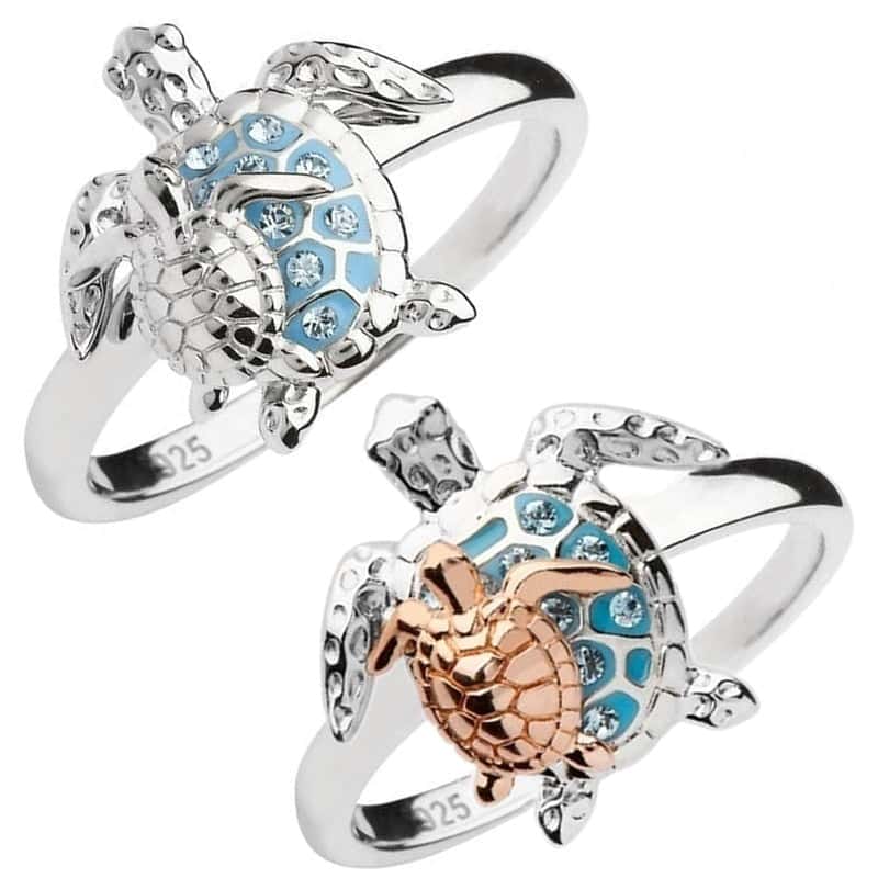 Anello Conchiglia Famiglia Di Tartarughe
