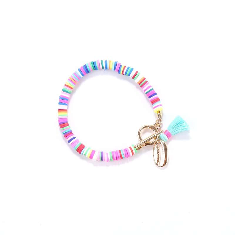 Bracciale Conchiglie Perle Piane Turchese Mare