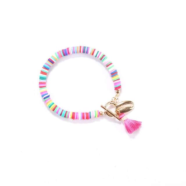 Bracciale Conchiglie Perle Piane Rosa