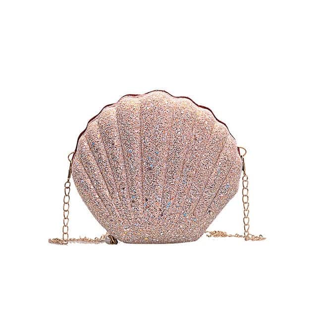 Borsa Conchiglia Rosa Scintillante