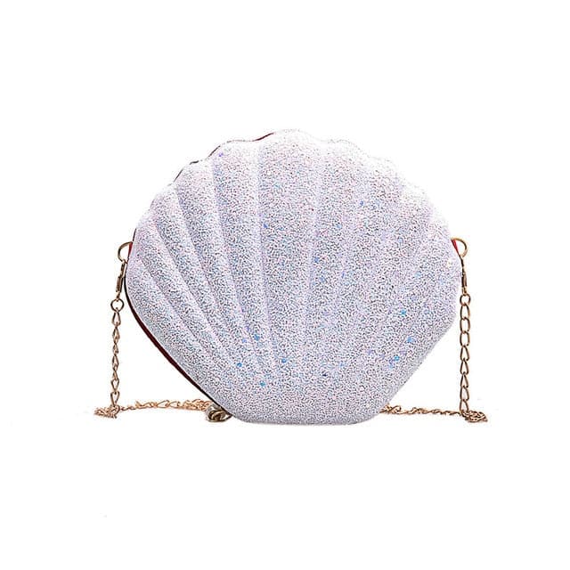 Borsa Conchiglia Bianco Scintillante