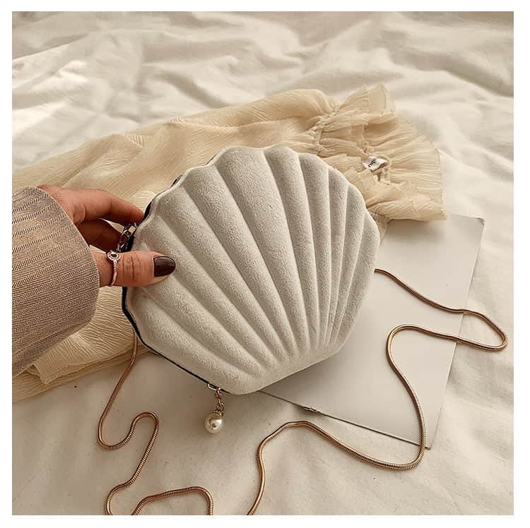 Borsa Conchiglia Tracolla Bianca