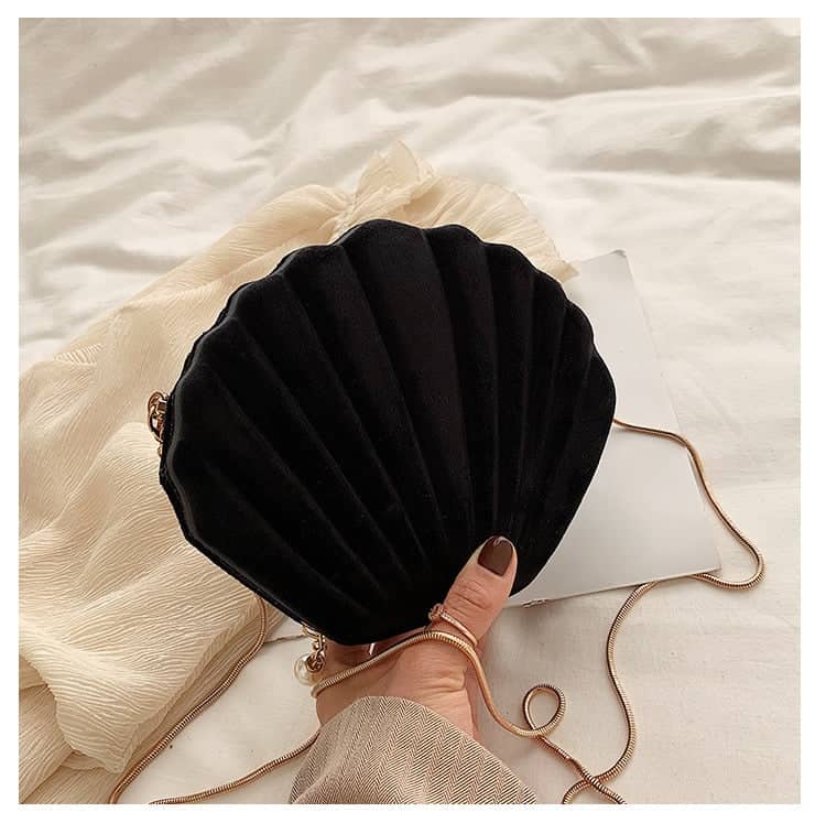 Borsa Conchiglia Tracolla Nera