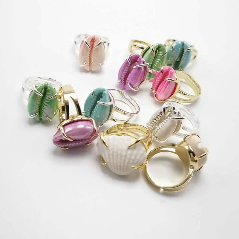 Anello Conchiglia Anello Sigillo (Dorato)