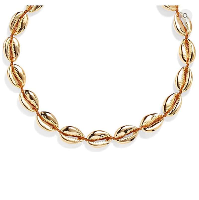 Collana Di Conchiglia Girocollo Cauri Dorati